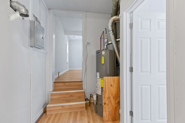 utility room with water heater and electric panel