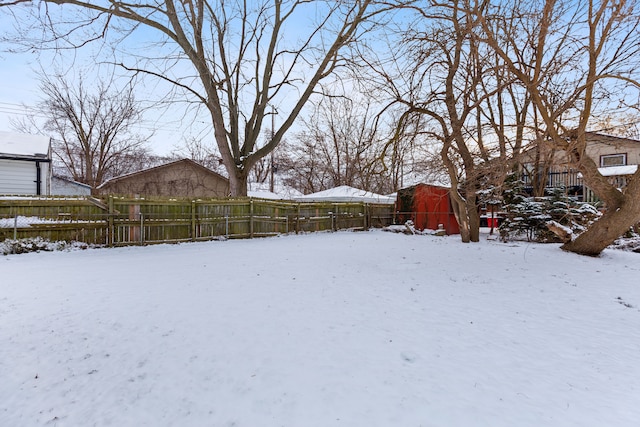 view of snowy yard