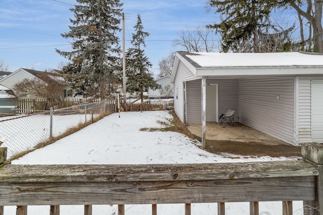 view of snowy yard