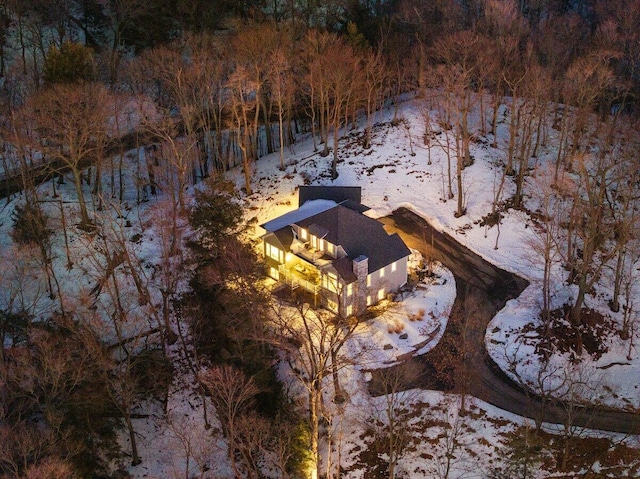 view of snowy aerial view