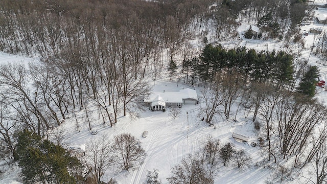 view of snowy aerial view