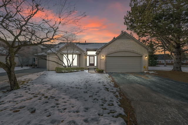 view of front of house with a garage