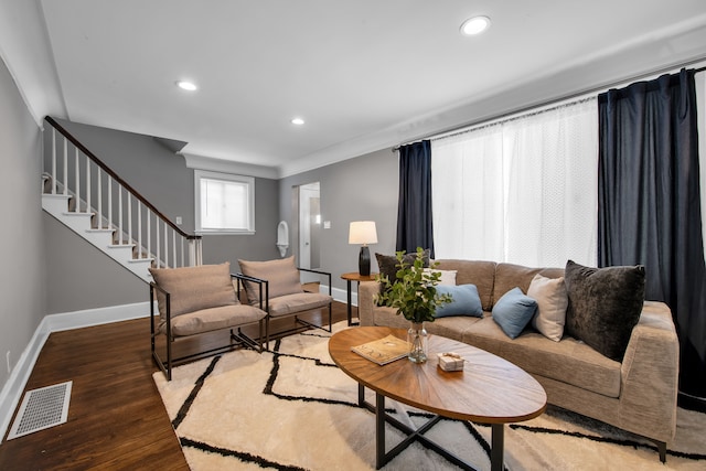 living room featuring hardwood / wood-style floors