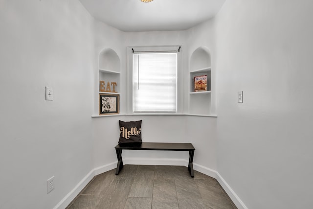 sitting room with built in features