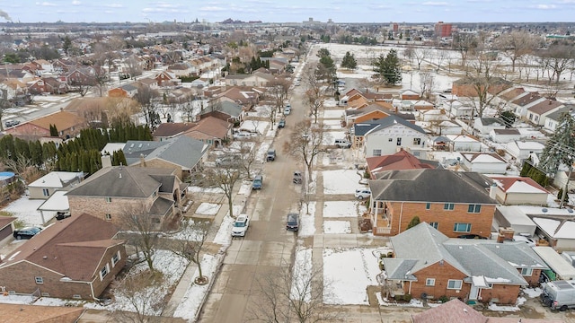 aerial view with a residential view