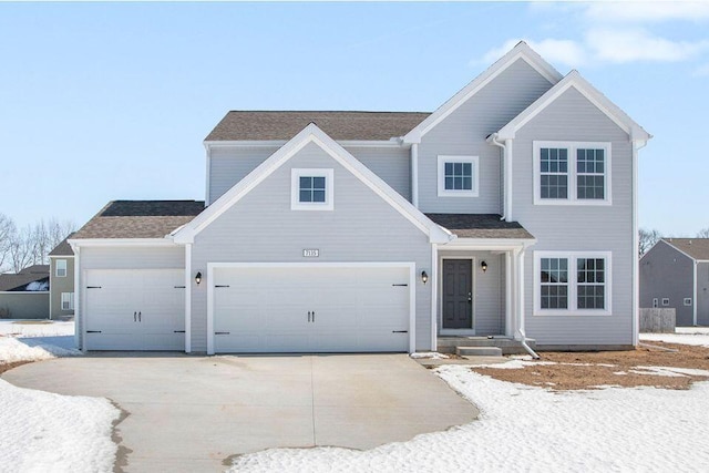 view of front facade featuring a garage