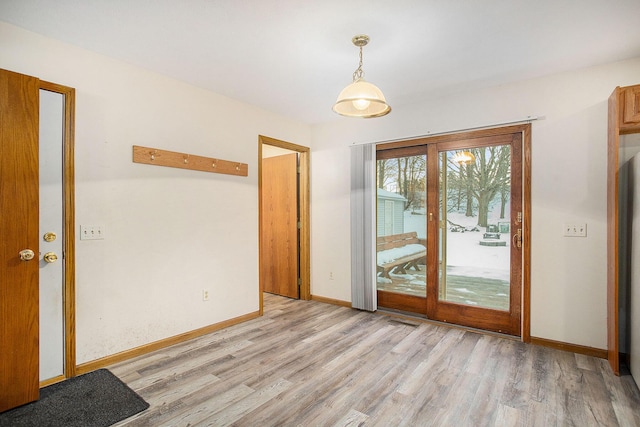 empty room featuring light wood-type flooring