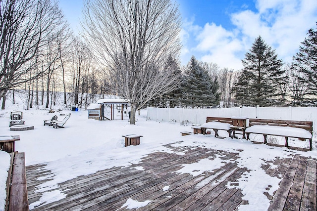 view of snowy yard