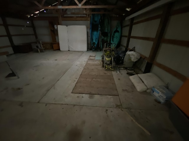 garage with refrigerator