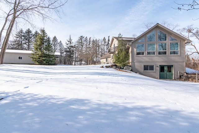 view of snowy yard