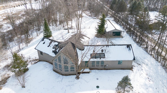 view of snowy aerial view