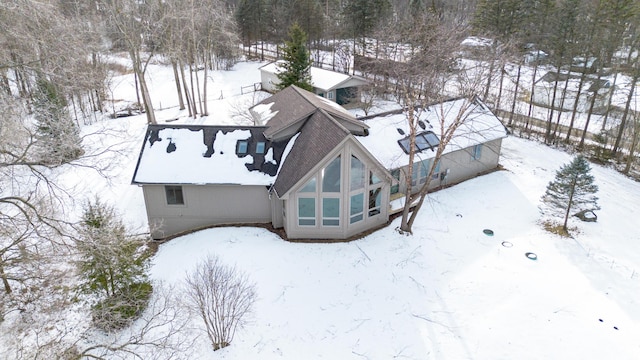 view of snowy aerial view