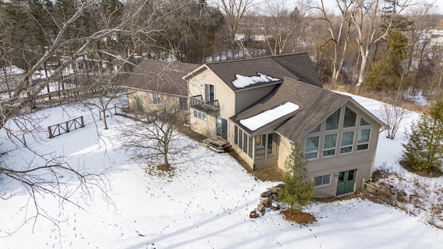 view of snowy aerial view