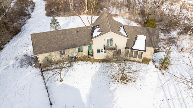 view of snowy aerial view