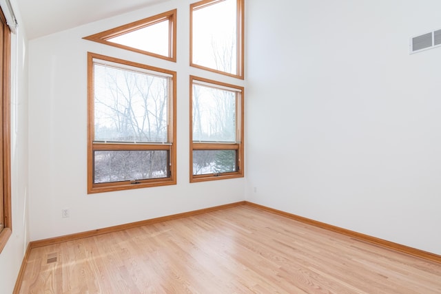 empty room featuring light hardwood / wood-style floors