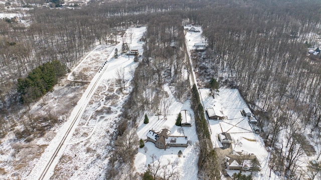 view of snowy aerial view