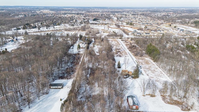 view of snowy aerial view