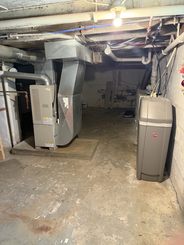 1192 S Belsay Rd, Burton, MI 48509 - unfinished basement with heating unit
