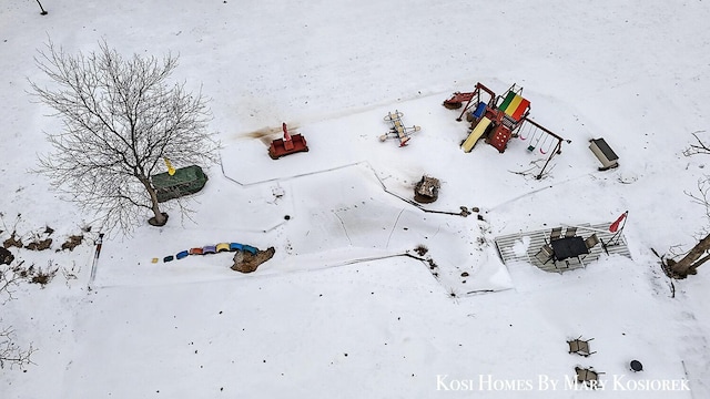 view of snowy aerial view