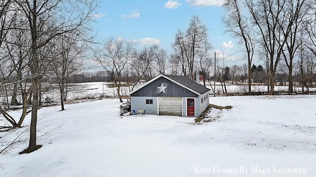 view of snow covered structure