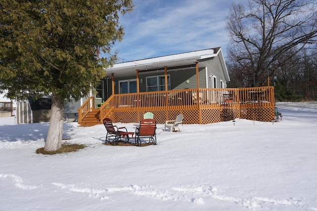 exterior space featuring a deck