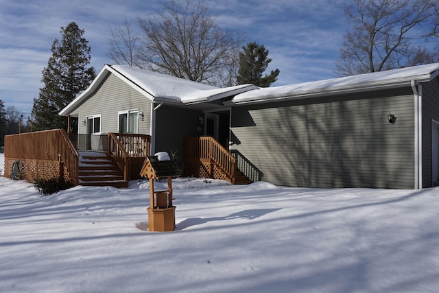 view of snowy exterior