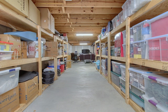 view of storage area