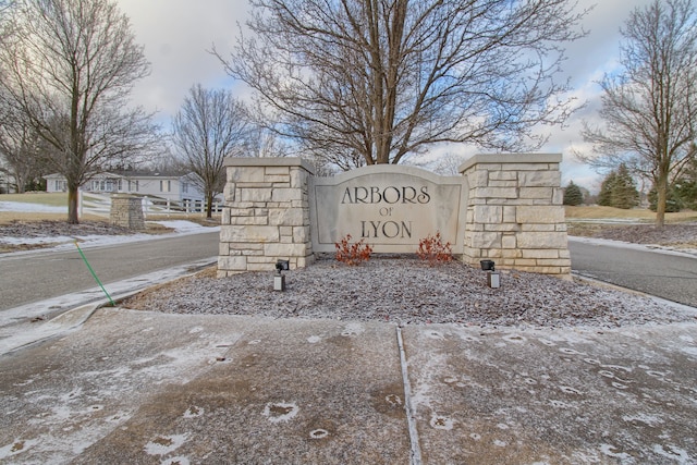 view of community sign