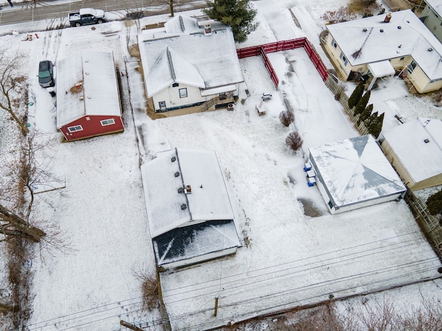 view of snowy aerial view