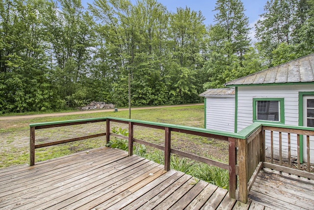 239 Laurel St, Walkerville, MI 49459 - wooden terrace featuring a yard