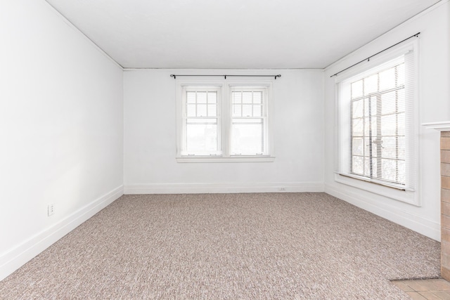 empty room with light colored carpet and a wealth of natural light