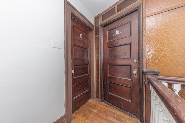 doorway featuring light hardwood / wood-style floors