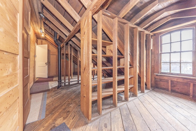 view of unfinished attic