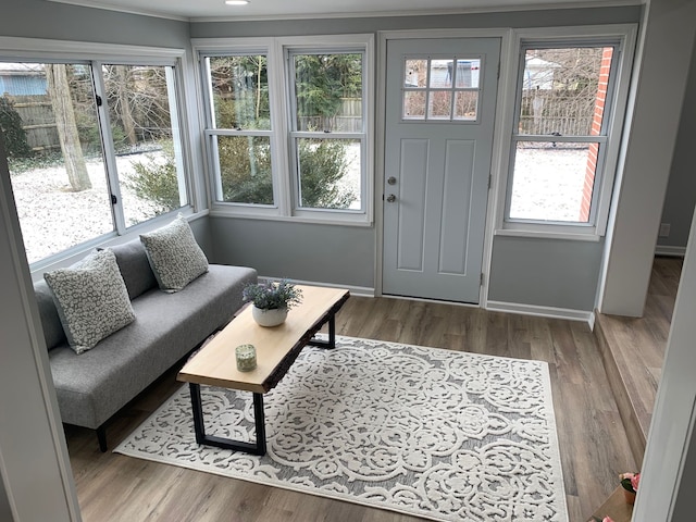 interior space featuring dark wood-type flooring