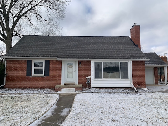 view of front of home with a garage