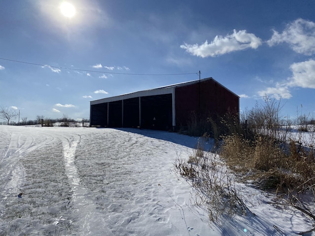 view of snow covered structure