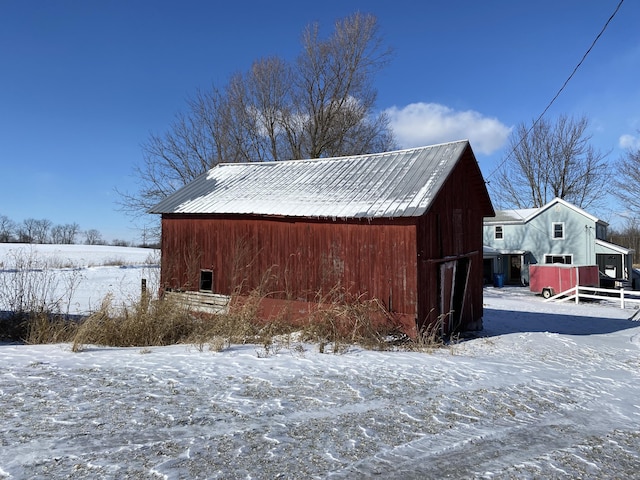 view of snow covered structure