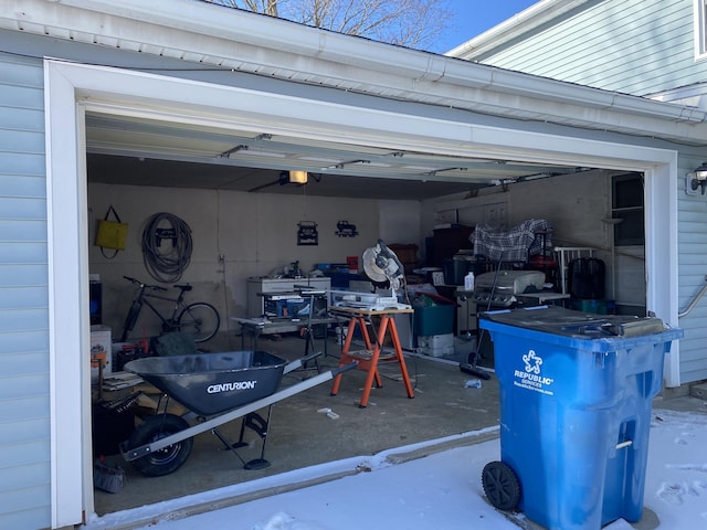 garage featuring a garage door opener