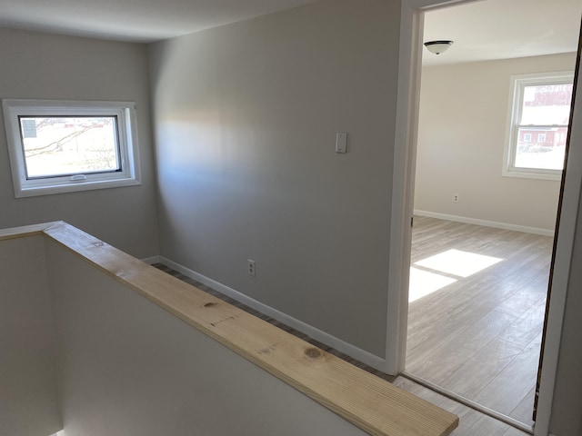 hall featuring light wood-type flooring