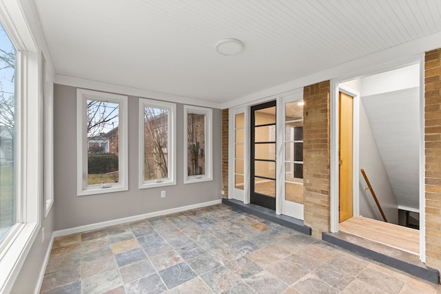 view of unfurnished sunroom