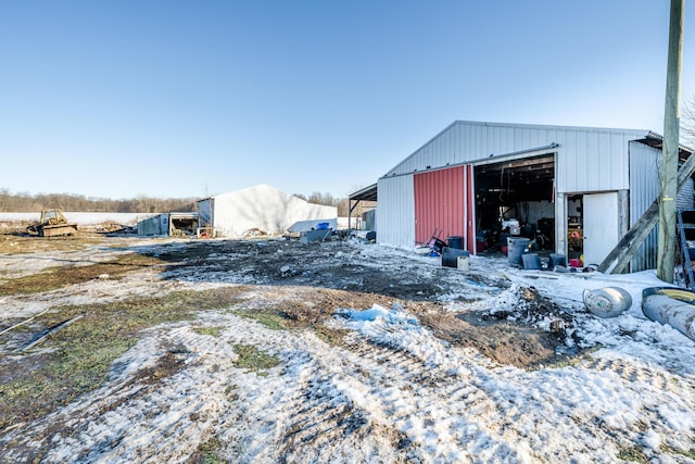 view of snow covered structure