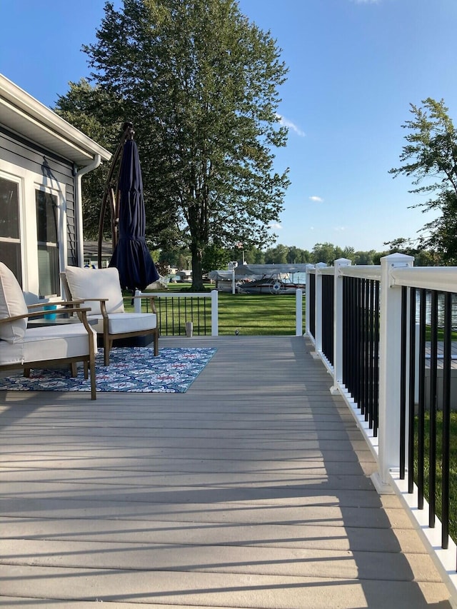 deck with a yard