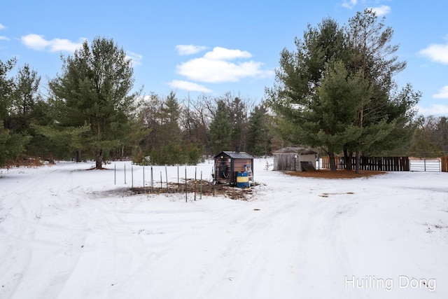 view of snowy yard