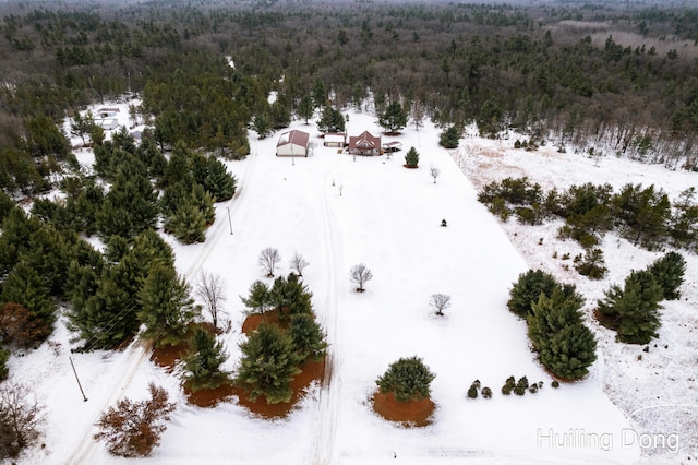 view of snowy aerial view