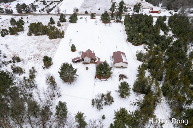 view of snowy aerial view