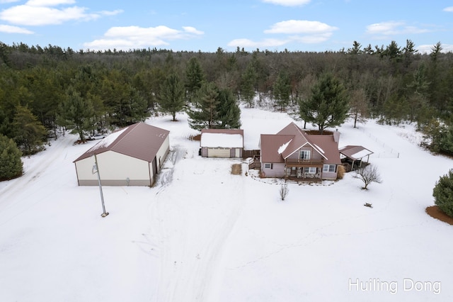 view of snowy aerial view