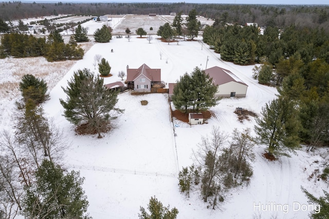 view of snowy aerial view