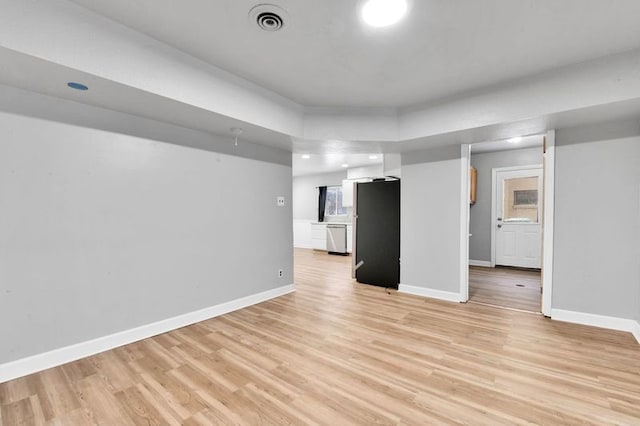 unfurnished living room featuring light hardwood / wood-style flooring