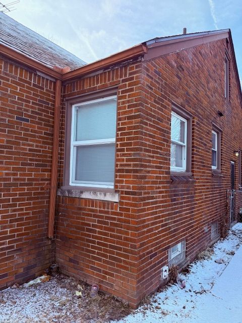 view of snow covered exterior