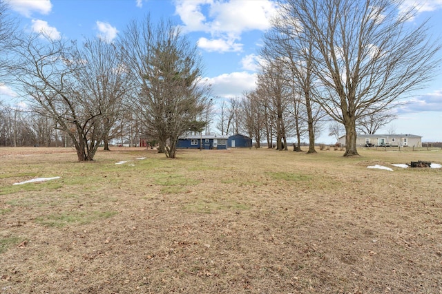 view of yard with a rural view